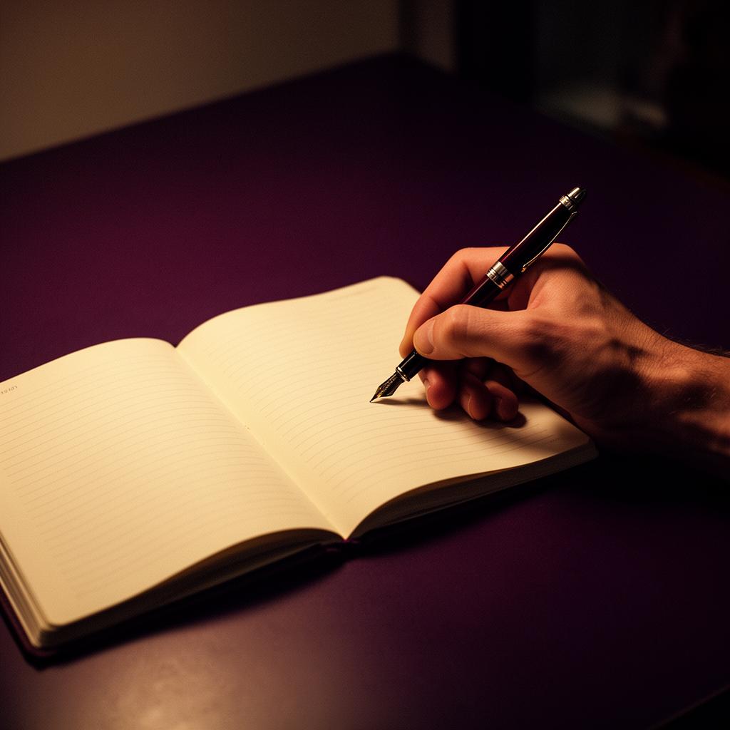 Schreibtisch mit Notizbuch und Feder — Johannas Arbeitsraum